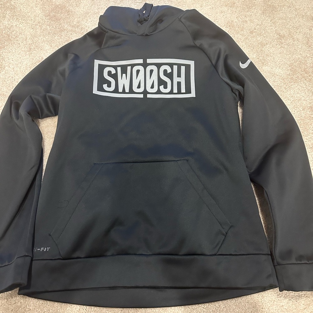 Nike Men's Dri Fit SWOOSH Spell Out Hooded Training Sweatshirt 836087 Sz small
